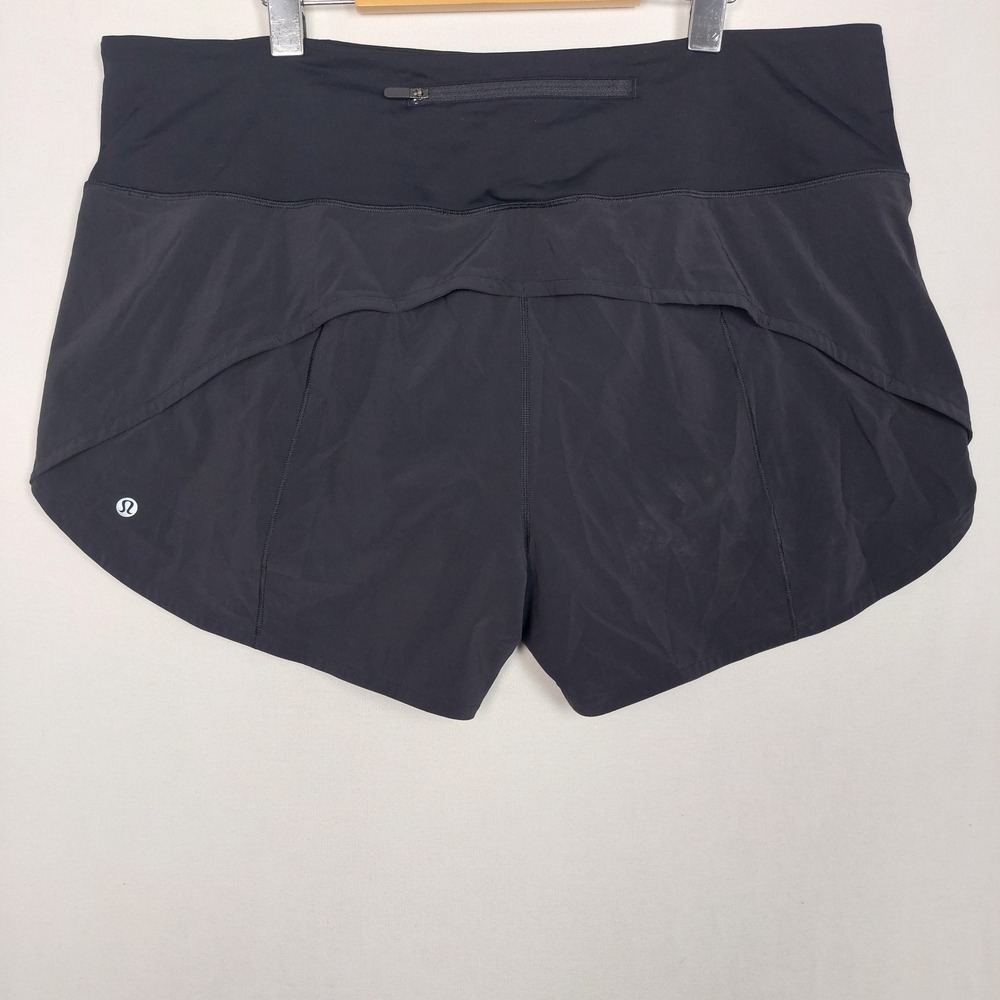 Lululemon Speed Up High-Rise Long Lined Shorts Black Size 16 Running Workout